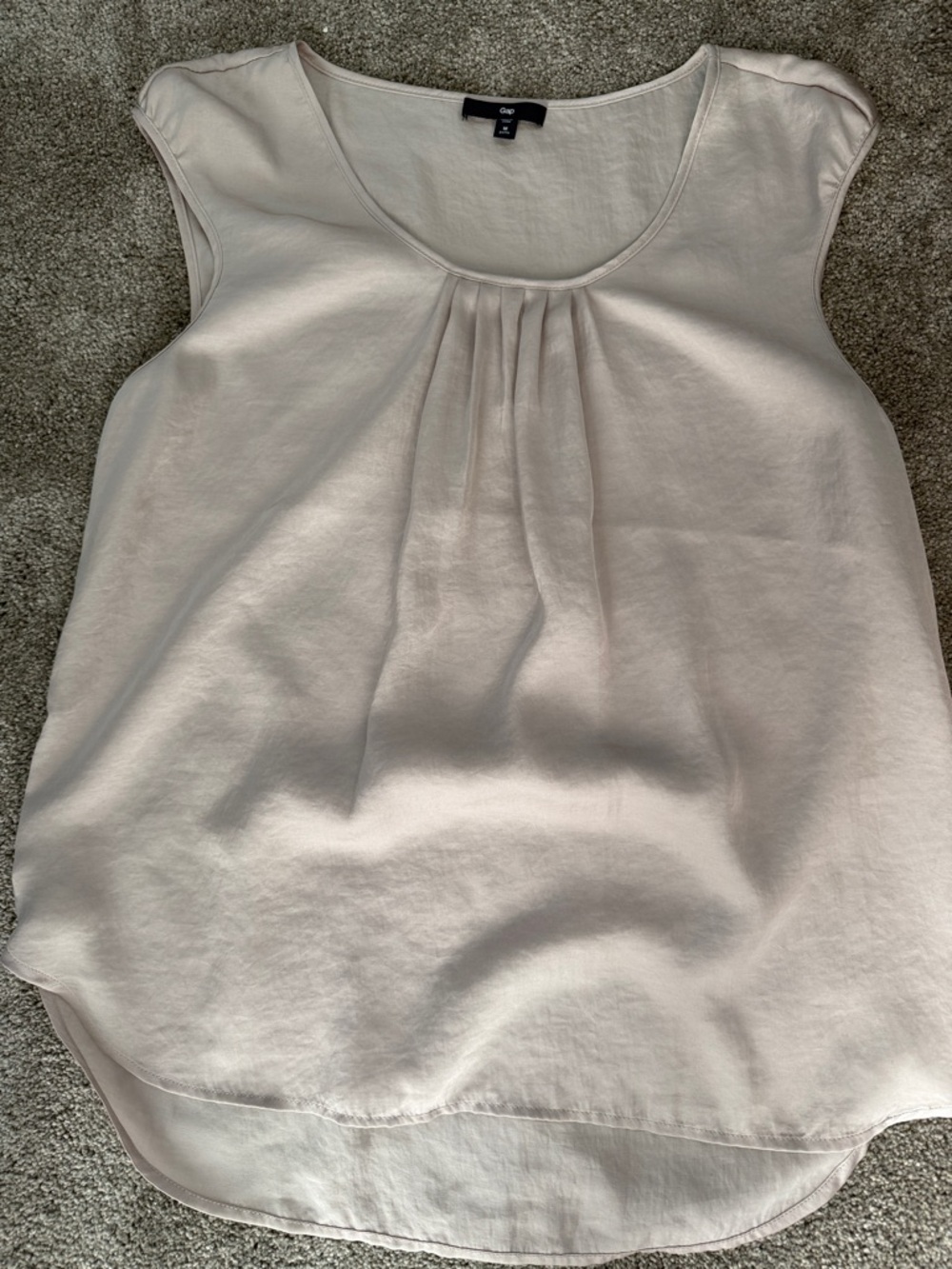 GAP Cream Pleated Scoop Neck Camisole